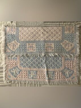 Vintage Teddy Patchwork Quilt - Blue & Pink